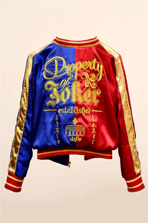 harley quinn property of the joker varsity jacket official replica|harley quinn clothing.